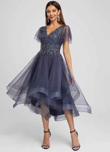 Robe de Soirée Tulle Étoilé