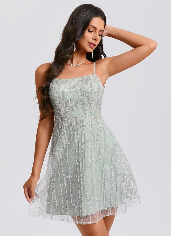 Robe de Soirée Pailletée Mint - gallery 3