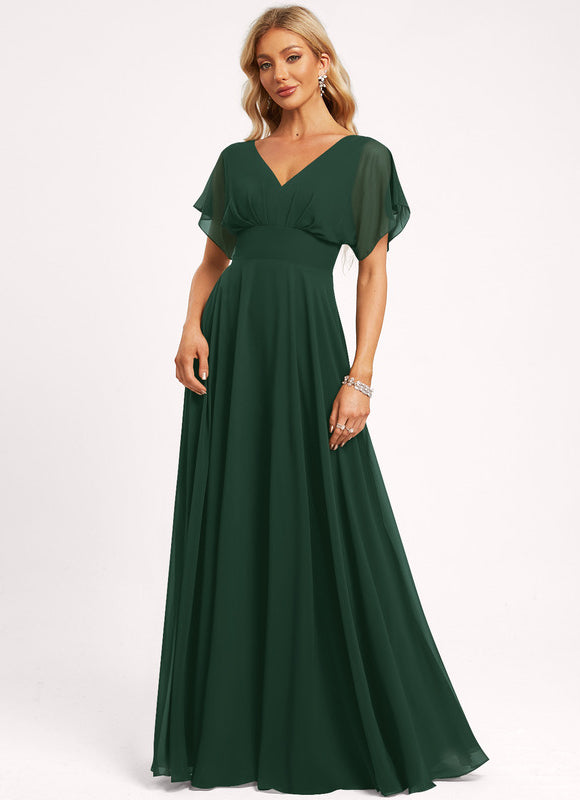 Robe de Soirée Mousseline Beige