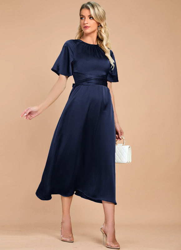 Robe de Soirée Satinée Sage - gallery 8
