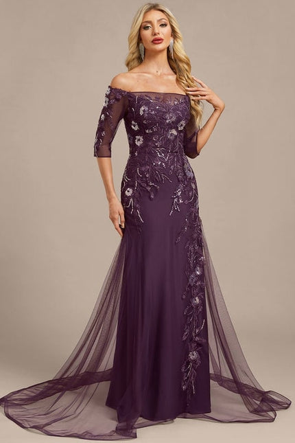 Robe de Soirée Violette Élégante