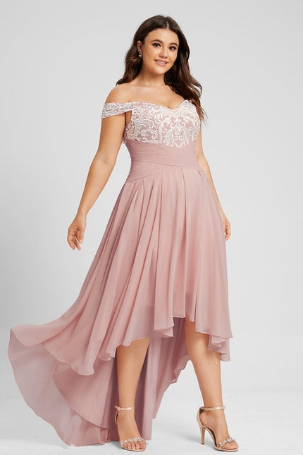 Robe de Soirée Chic Volant Rosé - gallery 8