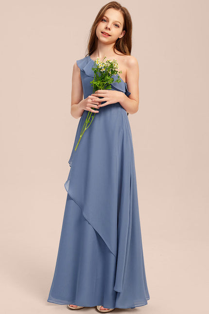 Robe de Soirée Bleu Chiffon Élégant - gallery 1