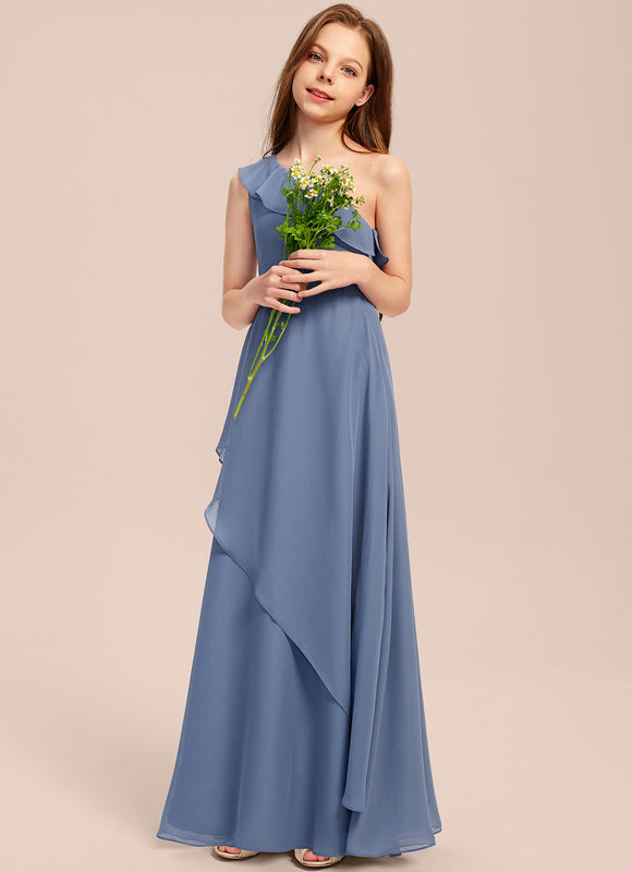Robe de Soirée Bleu Chiffon Élégant - gallery 1