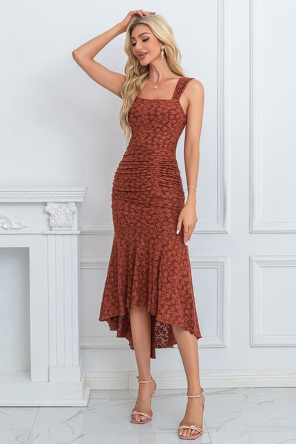 Robe de Soirée Jacquard Terracotta - gallery 4