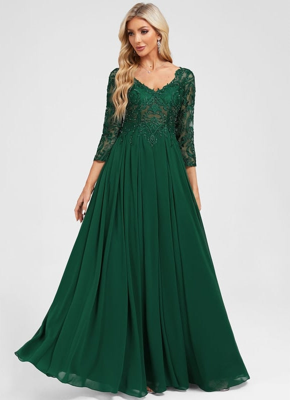 Robe de Soirée Émeraude Fluide - gallery 1