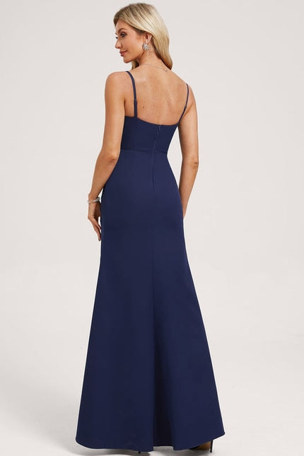 Robe de Soirée Bleu Drapée - gallery 4