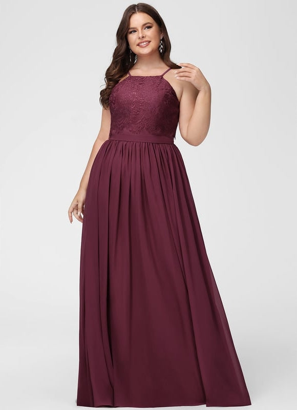 Robe de Soirée Bordeaux Dentelle Élégante - gallery 9