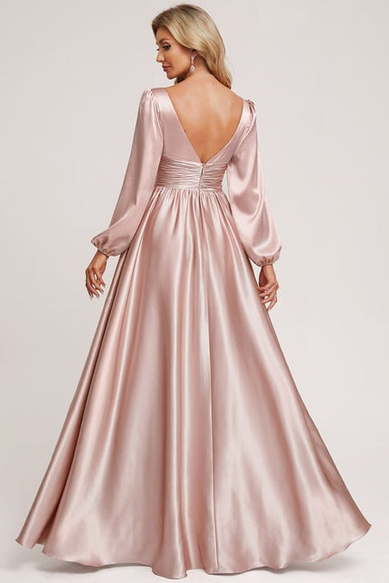 Robe de Soirée Dorée Fluide - gallery 2