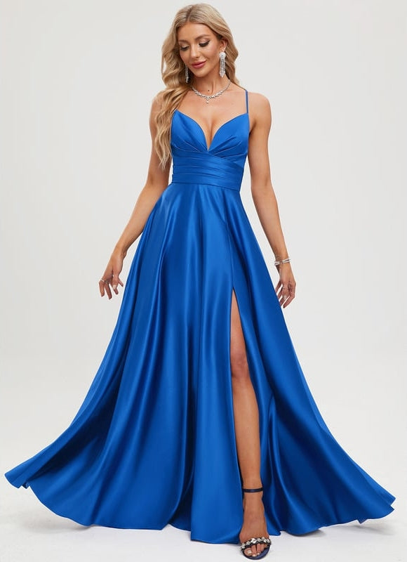 Robe de Soirée Satinée Rubis