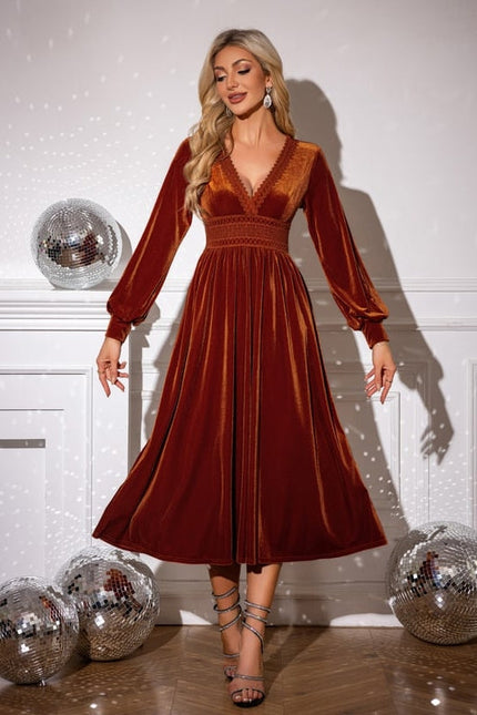 Robe de Soirée Velours Cuivrée - gallery 4