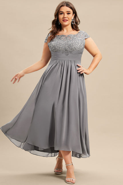 Robe de Soirée Gris Élégant Couture - gallery 4