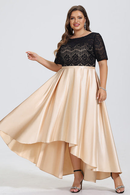 Robe de Soirée Satin Noir Doré - gallery 5