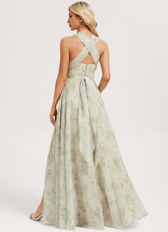 Robe de Soirée Bordeaux Fluide - gallery 3