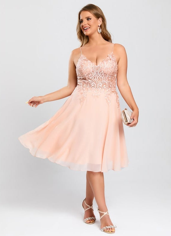 Robe de Soirée Pêche Éclatante - gallery 5