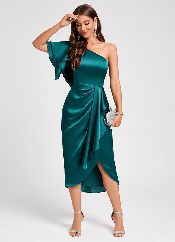 Robe de Soirée Satinée Ondulante - gallery 2