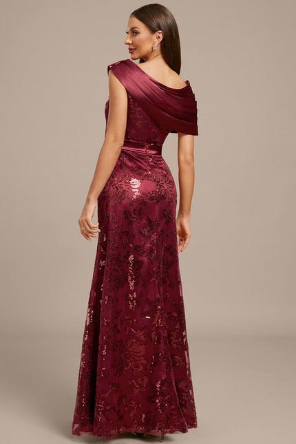 Robe de Soirée Satin Drapée Chic - gallery 5