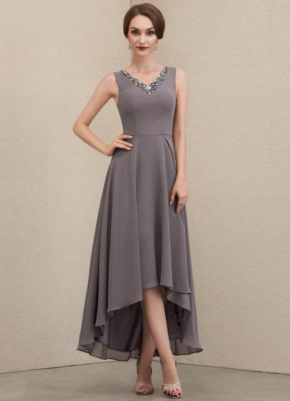 Robe de Soirée Gris Nuageux Chic - gallery 5