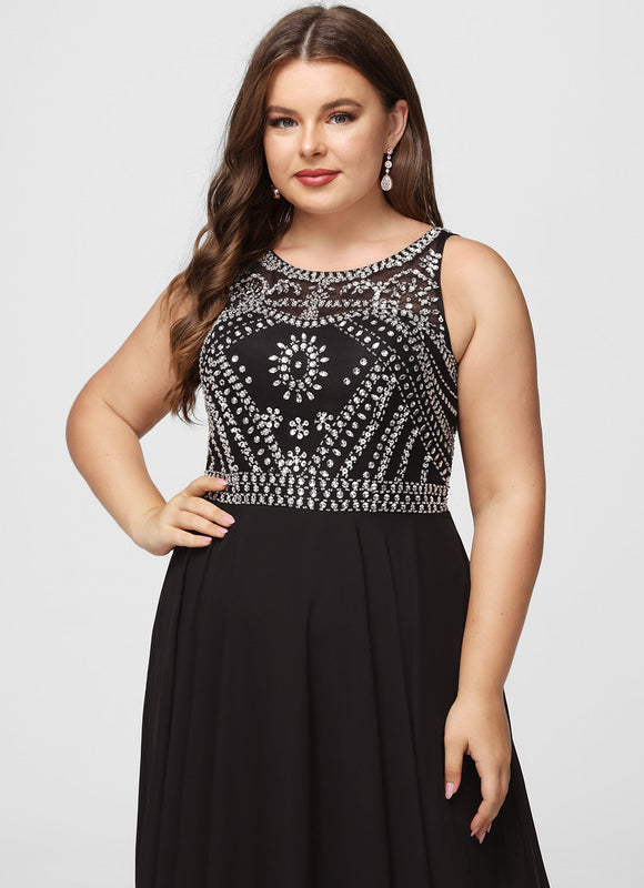 Robe de Soirée Noir Élégant Flottant - gallery 9