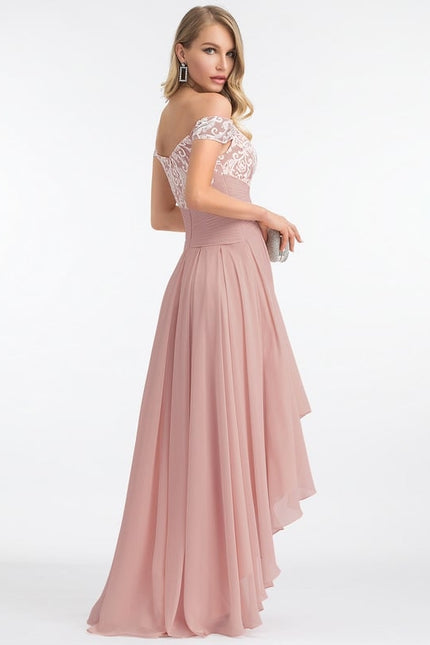 Robe de Soirée Chic Volant Rosé - gallery 5