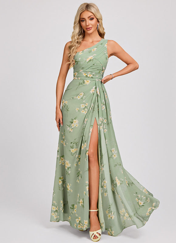 Robe de Soirée Asymétrique Fluide