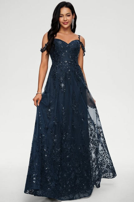 Robe de Soirée Velours Étoilé