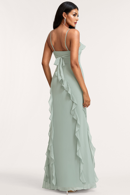 Robe de Soirée Fluide Vert Deau - gallery 3