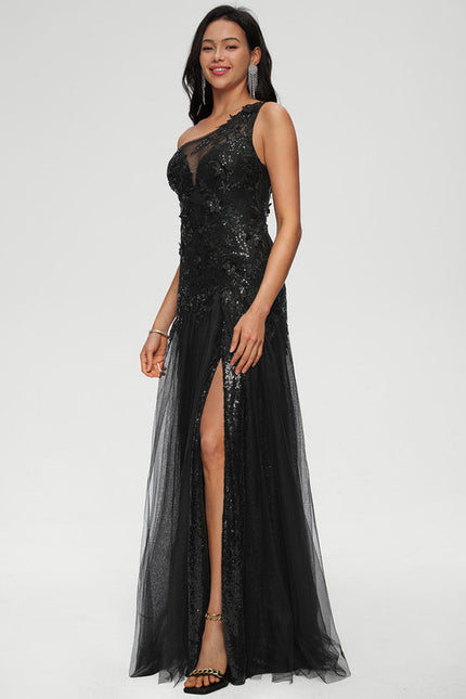 Robe de Soirée Noir Éclatant - gallery 2
