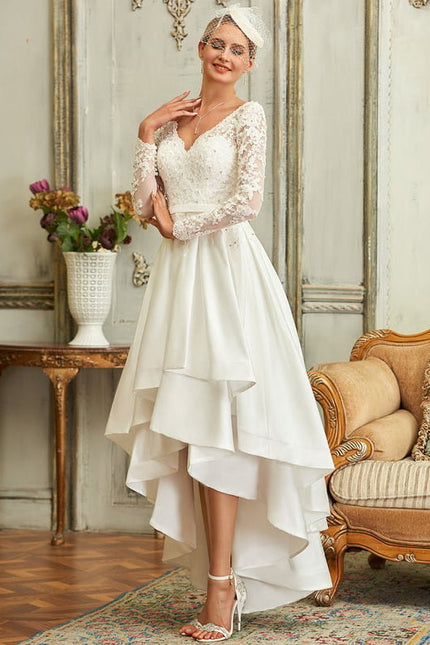 Robe de Soirée Élévée Satinée - gallery 5