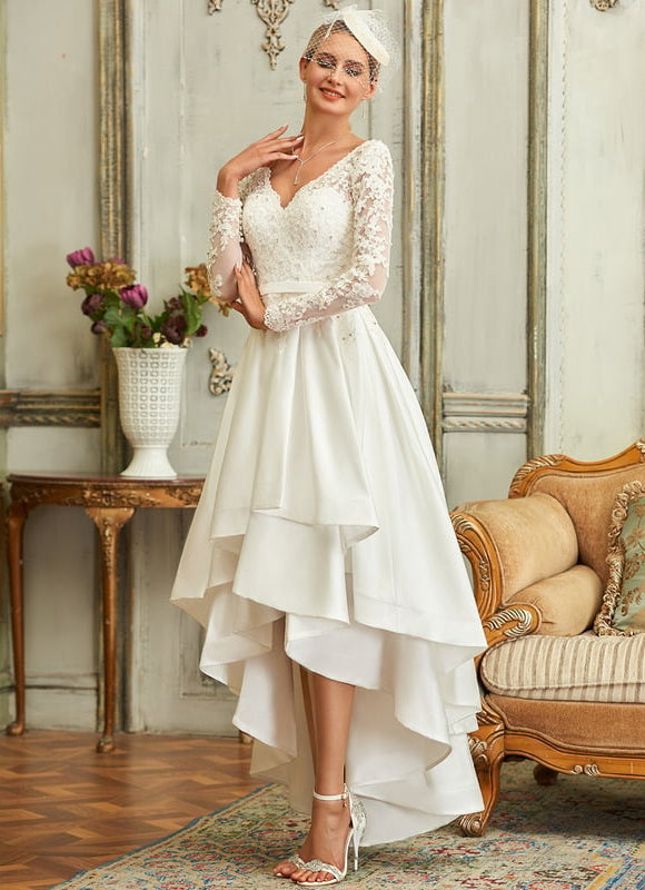 Robe de Soirée Élévée Satinée - gallery 5
