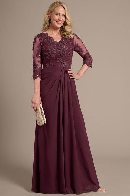 Robe de Soirée Élegante Prune - gallery 2