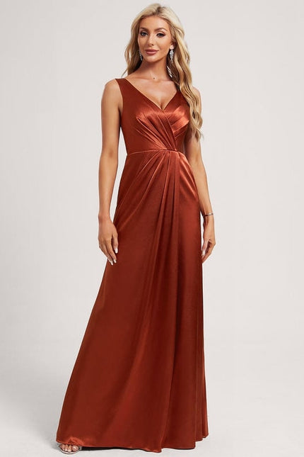 Robe de Soirée Satin Vert Pâle - gallery 2