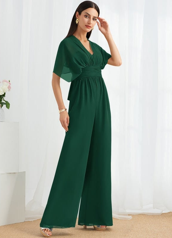 Robe de Soirée Chiffon Émeraude - gallery 5