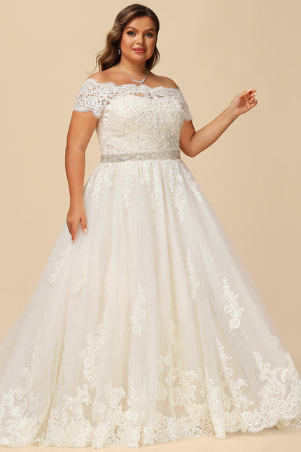 Robe de Soirée Longue Blanche Princess Épaules Dénudées - gallery 9