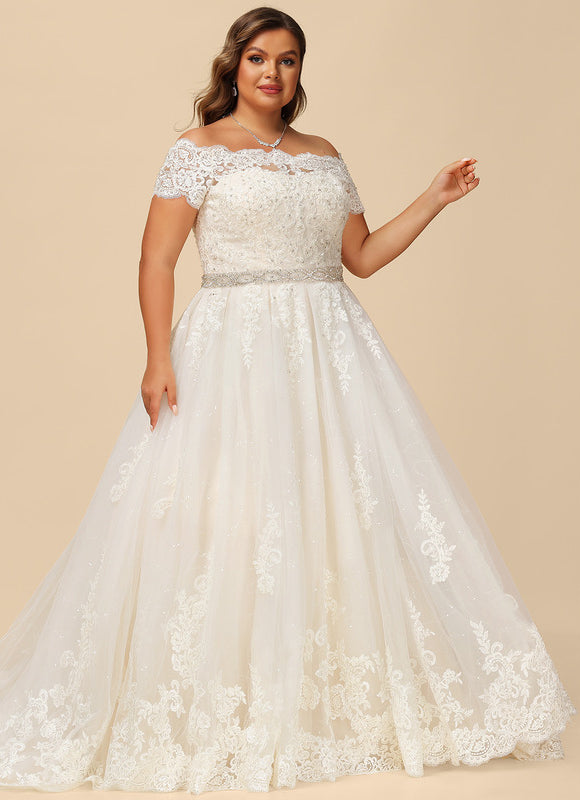 Robe de Soirée Longue Blanche Princess Épaules Dénudées - gallery 9