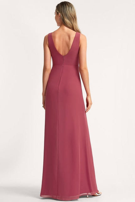 Robe de Soirée Mousseline Beige - gallery 3