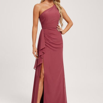 Robe de Soirée Asymétrique Fluide