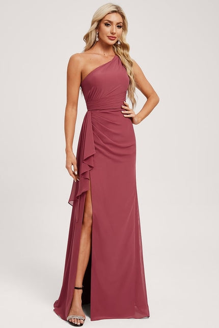 Robe de Soirée Asymétrique Fluide