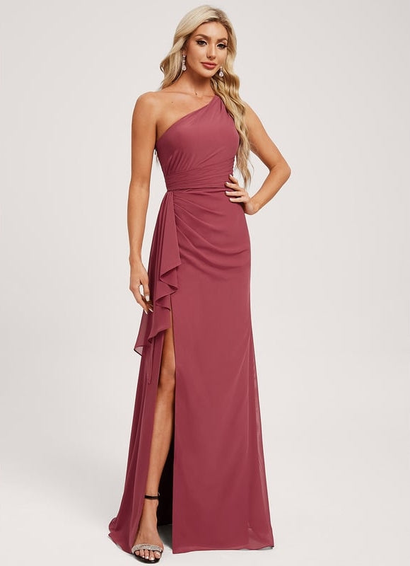Robe de Soirée Asymétrique Fluide