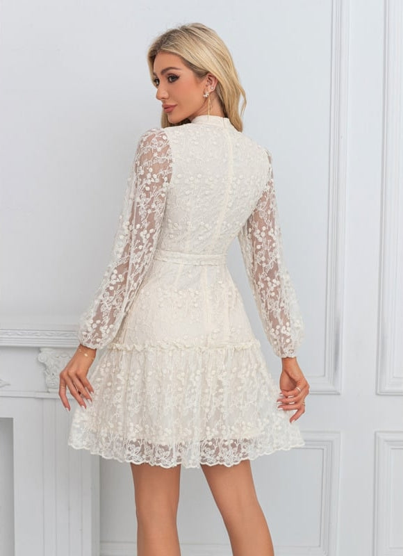 Robe de Soirée Dentelle Écrue - gallery 1