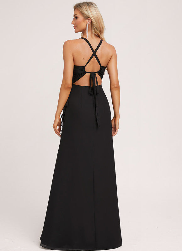 Robe de Soirée Fluide Vert Deau - gallery 1