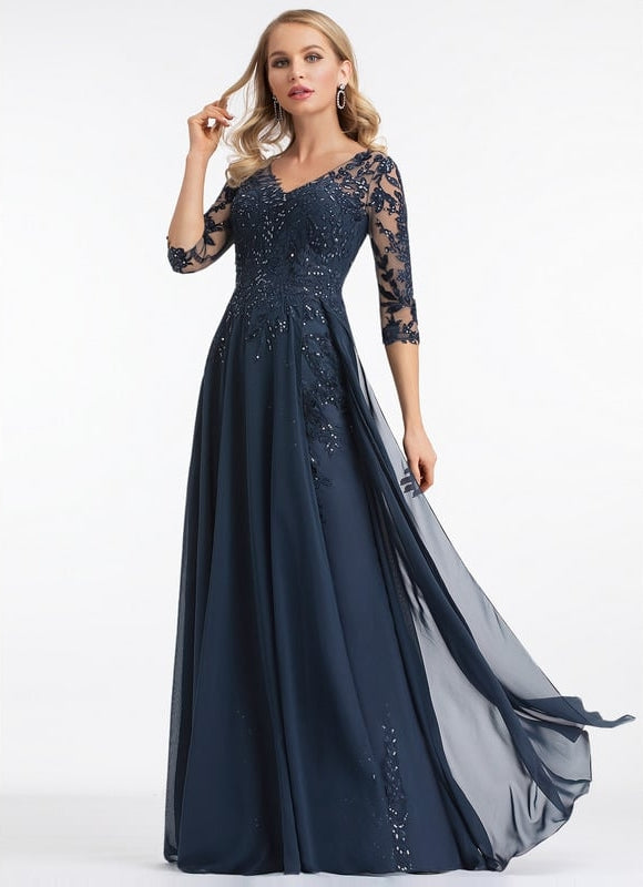 Robe de Soirée Élégance Marine