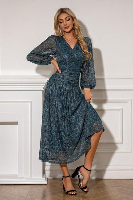 Robe de Soirée Vaporeuse Bleuâtre - gallery 4