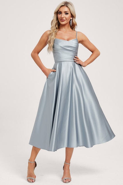 Robe de Soirée Satinée Céleste