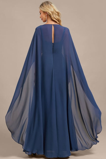 Robe de Soirée Fluide Bleue - gallery 6