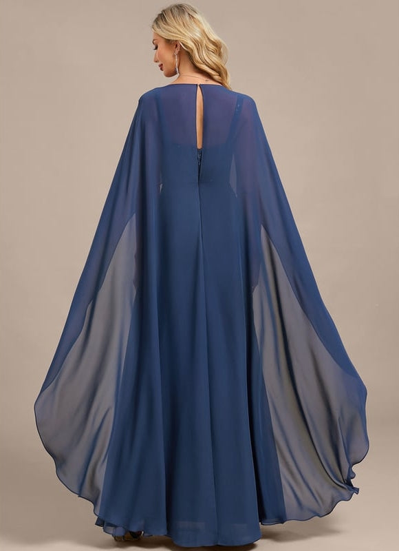 Robe de Soirée Fluide Bleue - gallery 6