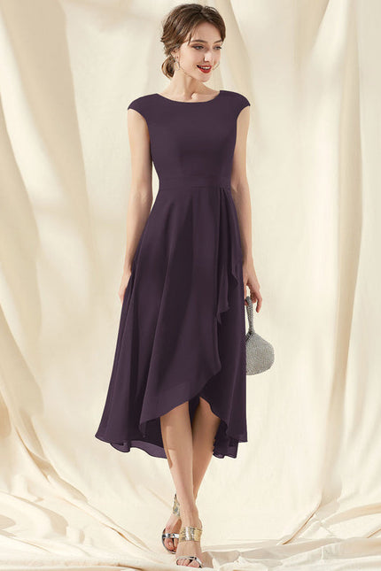 Robe de Soirée Vaporeuse Prune - gallery 1