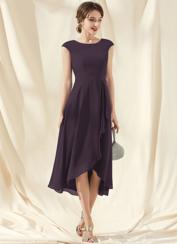 Robe de Soirée Vaporeuse Prune - gallery 1