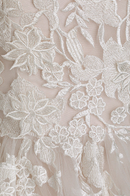 Robe de Soirée Longue Blanche Princesse Tulle Dentelle Mariée - gallery 7