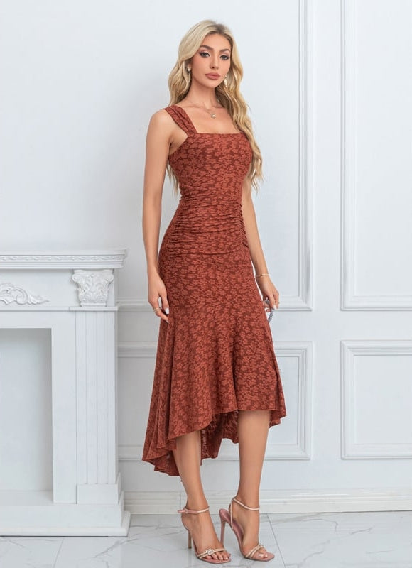 Robe de Soirée Jacquard Terracotta - gallery 3